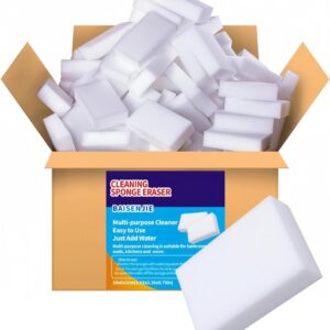 Melamine Sponge,100 Pack Magic Sponges Eraser Foam Cleaning Pads,Multi-Functional Household Cleaning Kitchen Dish Sponge for Furniture,Bathroom,Bathtub, Sink,Floor, Baseboard, Wall Cleaner